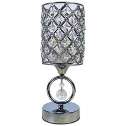 Hsyile KU300166 Modern Chrome Crystal Desk Lamps for Bedroom Nightstand,Study,Living Room Table Lamp