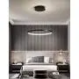 LightInTheBox Acrylic Chandelier Modern 80cm LED Ring Pendant Light with Oval 1 Ring Max 40W Chrome Ceiling Light Fixture For Study Room Office Dining Room Living Room (Black)