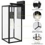 Outdoor Wall Lantern, Outdoor Light Fixtures Wall Mount, Black Exterior Wall Sconce Fixture, Waterproof Porch Wall Lamp with Clear Glass Shade for Entryway, Porch, Doorway