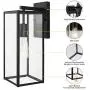 Outdoor Wall Lantern, Outdoor Light Fixtures Wall Mount, Black Exterior Wall Sconce Fixture, Waterproof Porch Wall Lamp with Clear Glass Shade for Entryway, Porch, Doorway