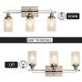 SIVILYNUS 3 Lights Bathroom Light Fixtures Brushed Nickel Vanity Lights for Bathroom Sconces Wall Lighting with Clear Glass Shade for Hallway Kitchen Bedroom Living Room