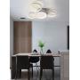 Qamra Modern LED Ceiling Light, Creative Dimmable Flush Mount Lighting Fixture, 3 Color 4 Rings Chandelier with Remote Control for Living Room Kitchen Island Bedroom Dining Room (White, 40W)