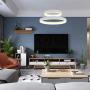Pendant Light,ROYAL PEARL Modern Chandelier Flush Mount Led Pendant Lamp for Living Room Bedroom Office 2 Rings