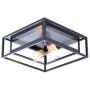 VILUXY Industrial Rectangle Flush Mount Ceiling Light Fixture with Glass Shade for Hallway, Entryway, Passway, Dining Room, Bedroom, Balcony Living Room Two-Light