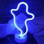 iceagle Ghost Light Neon Signs Neon Lights for Wall Decor,USB or Battery LED Signs for Bedroom, Decorative Neon Light Sign for Christmas,Birthday Party, Living Room, Girls,Kids Room（Ghost Blue）