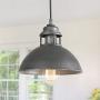 LOG BARN Pendant Lighting with Cutouts on Top, Industrial Silver Brushed Pendant Light for Kitchen Island, Dining Room and Bedroom