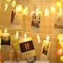 LED Photo String Lights-Magnoloran 20 Photo Clips Battery Powered Fairy Twinkle Lights, Wedding Party Christmas Home Decor Lights for Hanging Photos, Cards and Artwork, Warm White
