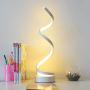 LENIVER LED Table Lamp Set of 2, Modern Minimalist Dimmable Spiral Table Lamp, 12W 3 Color Bedside Lamp Desk Light for Bedroom, Living Room, Office, Nightstand, Bookshelf (White)