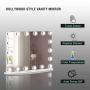 LUXFURNI Vanity Mirror with Makeup Lights, Large Hollywood Light up Mirrors w/ 18 LED Bulbs for Bedroom Talbetop & Wall Mounted, White
