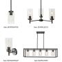 VINLUZ One Light Chandeliers Modern Clear Glass Pendant Lighting Oil Rubbed Bronze Dining Room Lighting Fixtures Hanging Contemporary Lamp Semi Flush Mount Ceiling Lights