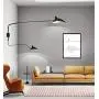SUSUO Swing Wall Sconce 2-Light Black Wall Adjustable Lamp Indoor Wall Lighting Fixtures for Bathroom Bedside Garage Porch Cafe Club (2-Lights, Upgraded Version)