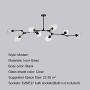 LUOLAX Modern Pendant Light Glass Chandelier with 8 Lights Fixture Hanging Semi Flush Mount (8 Heads Black-Clear)