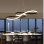 LED Chandelier Dining Room Island Ceiling Pendant Light Dimmable 3000K-6500K Remote Acrylic Half Flush Mount Lighting Fixtures, Modern Designer Height Adjustable Bedroom Living Room Decor Hanging Lamp