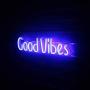 Good Vibes Neon Signs Good Vibes Words Neon Lights for Room Decor Light Lamp Bedroom Beer Bar Pub Hotel Party Restaurant Recreational Game Room Wall Art Decoration(19.6×4.9)