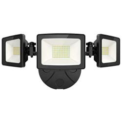 Onforu 50W LED Security Light, 5000LM Super Bright Outdoor Flood Light Fixture with 3 Adjustable Heads, IP65 Waterproof, 5000K White Wall Mount Security Light for Eave, Yard, Exterior Garden, Porch