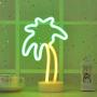 Byncceh Coconut Palm Tree neon Sign -Yellow-Green LED neon Sign，USB or 3-AA Battery-Powered neon Sign， Used for Bedroom, Home, Childrens Room Living Room Decoration (Coconut Tree)