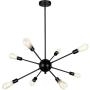 T&A 8 Lights Modern Metal Sputnik Chandelier,Mid Century Ceiling Light Fixture Industrial Style Pendant Lighting for Kitchen Living Room Dining Room(Matte Black)