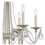 Strand Silver Leaf Chandelier 28'' Wide Beaded Crystal Candle 6-Light Fixture for Dining Room House Foyer Kitchen Island Entryway Bedroom Living Room - Regency Hill