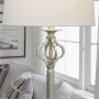Crestview Collection Lexington 60 Inch Traditional Silver Metal Floor Lamp with Quatrefoil Detail for Home Office, Living Room and Bedroom