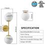 Modern Glass Ball Wall Light, Mid Century Wall Lamp Magic Bean Globe Wall Sconces for Restaurant Living Room Bedside Stairs Bathroom Mirror