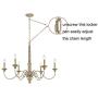 CLAXY 6 Lights Rustic Distressed Oak Wooden Straw Candle Chandelier