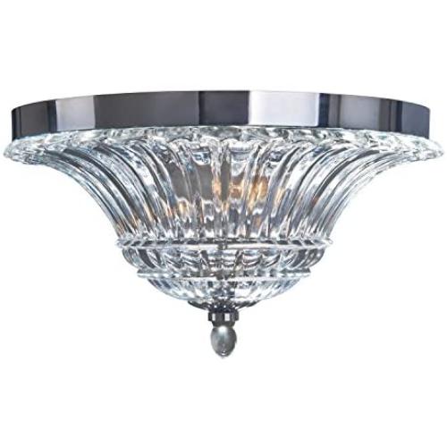 Elegant Designs FM1002-CHR Ceiling Glacier Petal 2 Light Glass Flushmount, Chrome