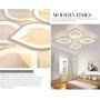 LITFAD 4 Heads Petal Semi Flush Light Monochromatic LED Ceiling Light Fixture 110-120V 40W Modern Acrylic Ceiling Lamp with White Metal Canopy for Living Room Bedroom Restaurant - Warm Light