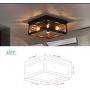 Miduxiy Flush Mount Ceiling Light Fixtures Farmhouse Lighting Fixture 4 Lights Wood Shade for Hallway Entryway Bedroom