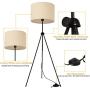 Modern LED Tripod Floor Lamps for Living Room, Bedroom, White Mid Century Standing Design Light with Metal Legs, Adjustable Contemporary Tall Lamp for Office-Blub not Included