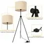 Modern LED Tripod Floor Lamps for Living Room, Bedroom, White Mid Century Standing Design Light with Metal Legs, Adjustable Contemporary Tall Lamp for Office-Blub not Included