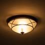 Loclgpm 2 Light Glass Black Finish Semi-Flush Mount Ceiling Light, Vintage Ceiling Fixture for Bedroom, Hallway, Kitchen, Bar