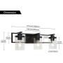 MELUCEE Bathroom Light Fixtures 3-Light Matte Black Vanity Light with Clear Glass Shade, Modern Wall Sconces for Bedroom Dressing Table Mirror Cabinets Vanity Table