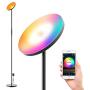 Zglon LED Floor Lamp，Super Bright RGBCW 25w Smart WiFi Color Changing Floor Lamp, Dimmable Torchiere，Compatible with Alexa & Google Home for Reading，livingroom，Bedroom，Black