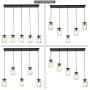 PUUPA 5 Lights Farmhouse Kitchen Lighting, Adjustable Glass Mason Jar Hanging Pendant Light Fixtures for Dining Room Living Room Cafe Pub Kitchen Island