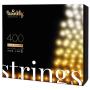 Twinkly - TWS400GOP Gold Edition 400 Amber and White LED String Lights - App-Controlled LED Christmas Lights with Green Cable (105ft) - IoT Enabled - Indoor/Outdoor Party Decorations
