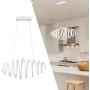 CHYING Kitchen Island Modern LED Chandeliers, Creative Spiral Retractable Full Lighting Pendant Lights 50W Cool White 6500K Ceiling Fixture Adjustable Lamp for Foyer Living Room Dining Room Bar