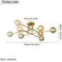Modo Lighting Modern Molecular Chandelier Nordic Magic Bean Pendant Light Fixture, Creative Bubble Ball Rotating Ceiling Chandelier with Glass lampshade, for Living Room Kitchen (8-Light)