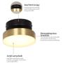 12W Semi Flush Mount Ceiling Light, 5.91'' LED Ceiling Light Fixture for Hallway Corridor Gallery Kitchen Living Room Dinning Room Matte Black and Gold Finish