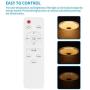 SOOTOP LED Music Ceiling Light, Imitating Crystal Border with Bluetooth Speaker Ceiling Crystal Lamp for Living Room Bedroom, Dimmable White Warm Light RGB Color Changing
