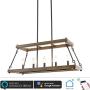 ISURAUL Kitchen Island Lighting, Farmhouse Faux Wood Smart Chandelier Light Fixture for Dining Rooms, Living Room and Foyer, App Controlled