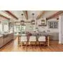 EUL Rustic Kitchen Pendant Hanging Light Wood & Metal Wire Cage Ceiling Lamp Shade Distressed Brown