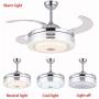 Healer Bluetooth Ceiling Fan with Remote Control and 3 Lights Level, 42 Inch Modern Invisible Retractable Chandelier Fans with 3 Speed and Play Music Fix for Dining/Living Room