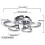 Flush Mount LED Ceiling Lights, Modern Acrylic Chandeliers, 5 Head Circle Ring Ceiling Light Lamp for Livingroom Bedroom Kitchen Room