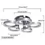 Flush Mount LED Ceiling Lights, Modern Acrylic Chandeliers, 5 Head Circle Ring Ceiling Light Lamp for Livingroom Bedroom Kitchen Room