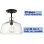 EUL Vintage Metal Glass Ceiling Light 1-Light Kitchen Pendant Lighting,Oil Rubbed Bronze Finish