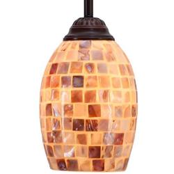 Artzone Handcrafted Tiffany Natural Shell Mosaic Pendant Lighting, Kitchen Light Fixtures, Plug in Pendant Light, Light Fixture, Hanging Lights with Plug in Cord