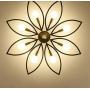 LITFAD Flower Semi Flush Mount Ceiling Light Metal 8 Lights Modern Ceiling Lamp Fixture Living Room Lamp LED Pandent Light in Black for Dinning Room Bedroom Restaurant