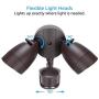 LEONLITE Dual-Head Motion-Activated LED Outdoor Security Light, Bronze 120W Eqv, 1400lm, UL & Energy Star Certified Exterior Flood Light, 5000K Daylight, 5 Years Warranty LEONLITE Dual-Head Motion-Activated LED Outdoor Security Light, Bronze 120W Eqv, 1400lm, UL & Energy Star Certified Exterior Flood Light, 5000K Daylight, 5 Years Warranty