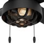 HUNTER 50336 Spring Mill Indoor / Outdoor Ceiling Fan with LED Lights and Pull Chain Control, 52'', Matte Black
