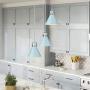 Zeyu 3-Light Chandelier Light Fixture, Modern Pendant Light for Bedroom Living Room, Blue and Brushed Nickel Finish, ZY26-3 SF